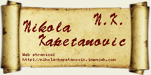 Nikola Kapetanović vizit kartica